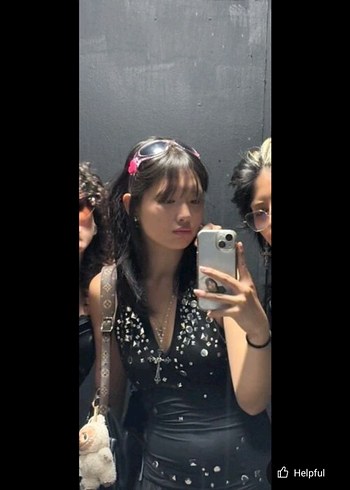 Pul İşlemeli Siyah Gotik Midi Elbise - Görsel 5