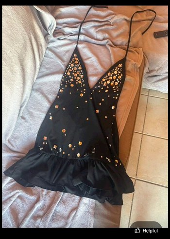 Pul İşlemeli Siyah Gotik Midi Elbise - Görsel 2