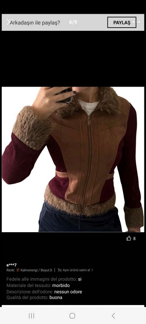 Kürk Detaylı Vintage Hırka - Görsel 5