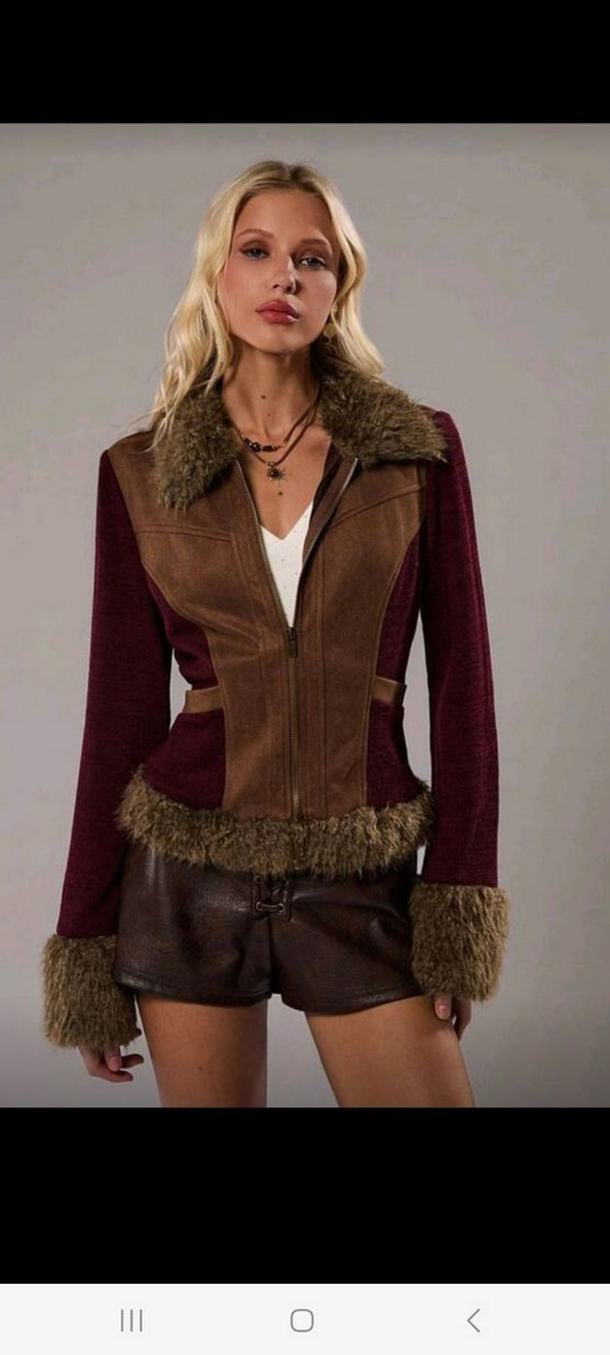 Kürk Detaylı Vintage Hırka - Görsel 2