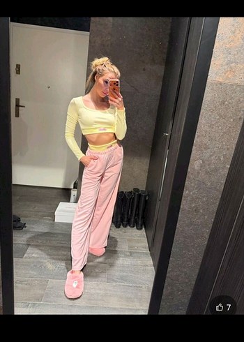 Pembe Rahat Kesim Kız Eşofman PaNtolon ve üst - Görsel 8