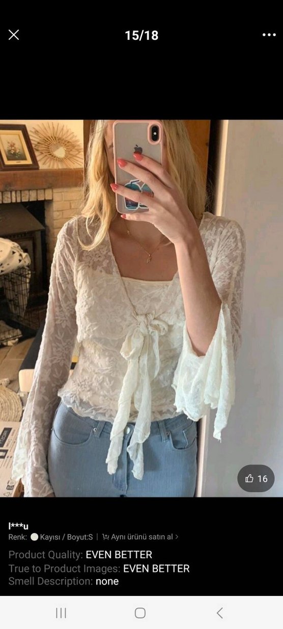 Dantel Detaylı Beyaz Kadın Bluz - Görsel 3