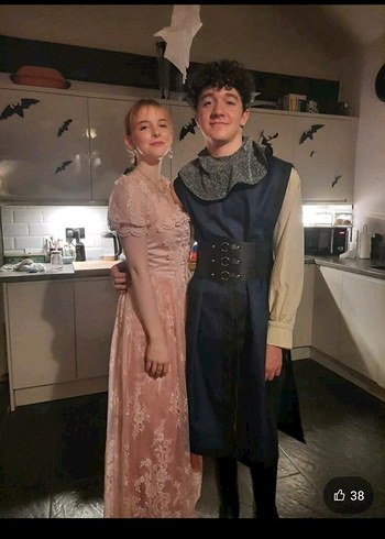 Vintage Fransız Dantelli Uzun Prenses Elbisesi - Görsel 6