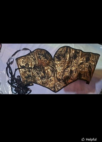 Altın Yılan Desenli Straplez Denim Büstiyer - Görsel 5