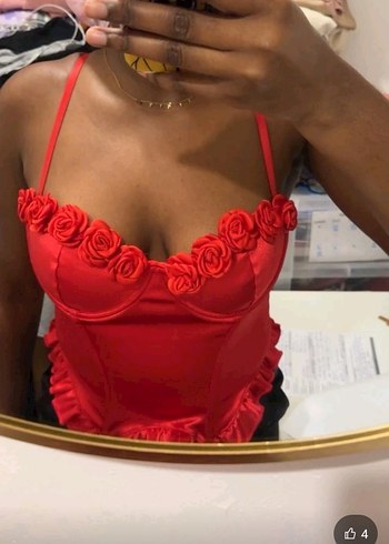 Kırmızı Gotik Straplez Büstiyer - Görsel 9