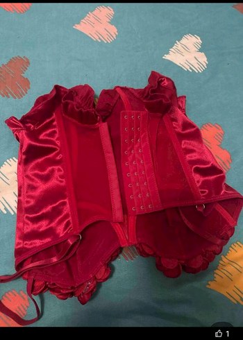 Kırmızı Gotik Straplez Büstiyer - Görsel 5