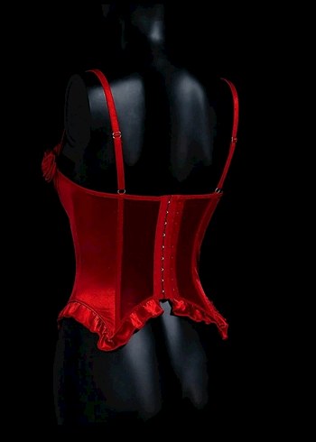 Kırmızı Gotik Straplez Büstiyer - Görsel 2