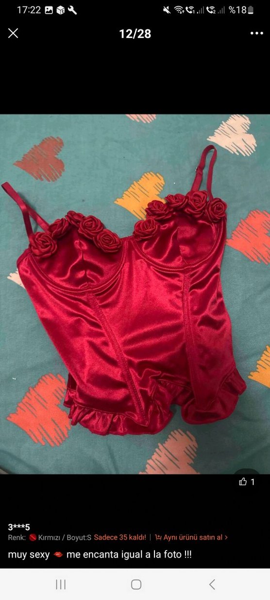 Kırmızı Gotik Straplez Büstiyer - Görsel 3