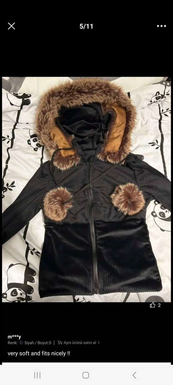 Kürklü Detaylı hırka Retro - Görsel 5