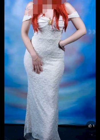 Retro Vintage Kremsi Uzun Özel Gün Elbisesi - Görsel 3