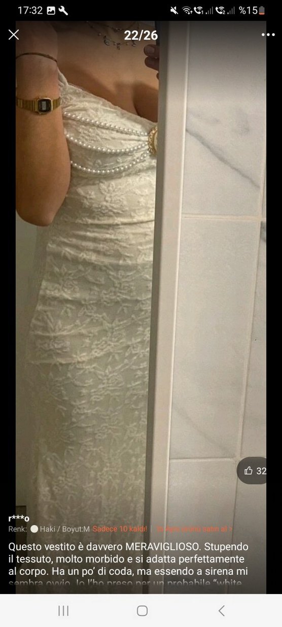 Retro Vintage Kremsi Uzun Özel Gün Elbisesi - Görsel 4