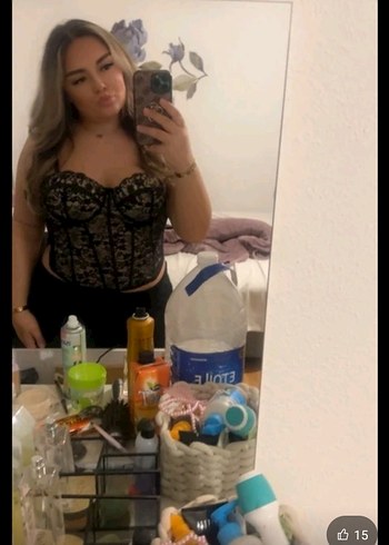 Dantel Detaylı Siyah Deri Straplez Büstiyer - Görsel 8