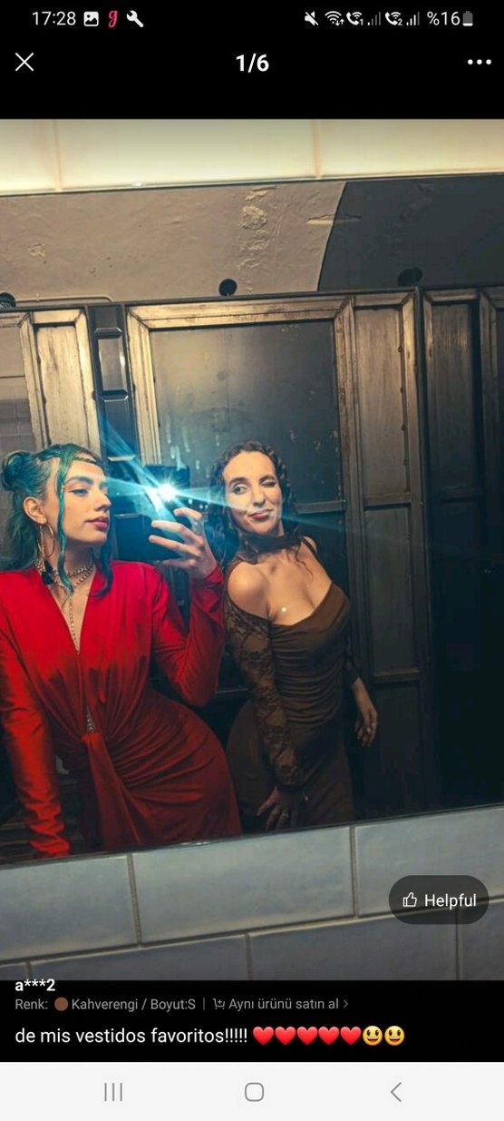 Dantelli Uzun Kollu Straplez Kahverengi Elbise - Görsel 5