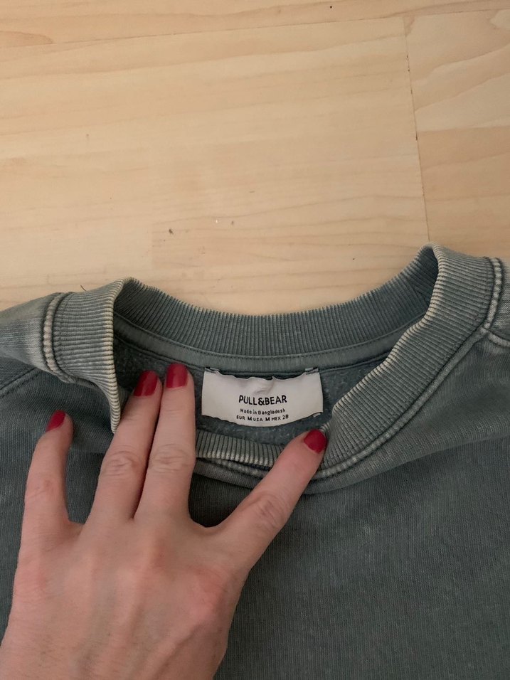 pull&bear yıkamalı sweatshirt - Görsel 4