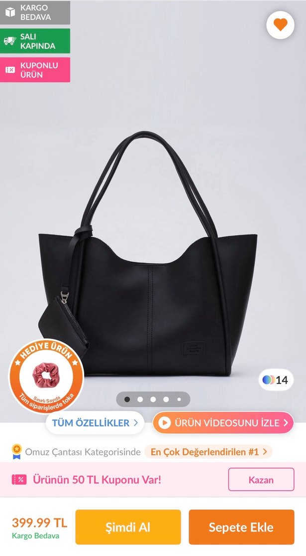 Siyah Deri Çanta - Görsel 5