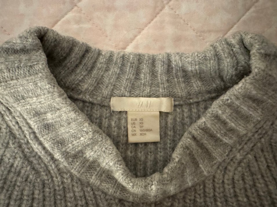 H&M Gri Örgü Kazak - Görsel 2