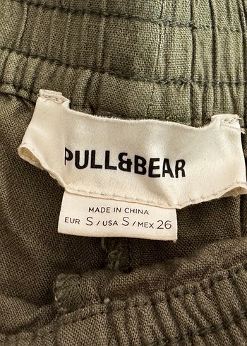 Pull and Bear Pull&Bear Haki Keten Karışımlı Şort