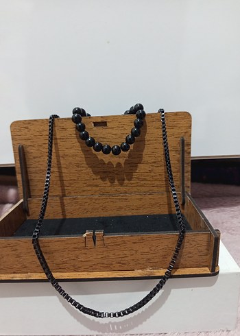 Siyah Kolye Bileklik Hediye - Görsel 2