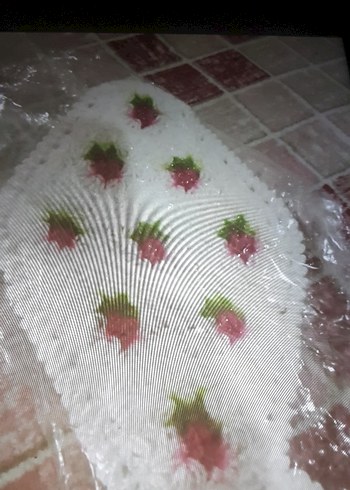 Nakışlı Beyaz banyo lifi - Görsel 2