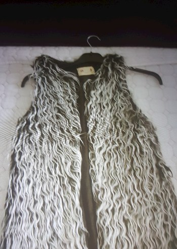 Uzun Bohem Zebra Desenli Kürklü Yelek - Görsel 2