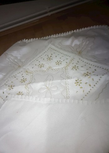 İşlemeli Beyaz Parlak seccade - Görsel 4