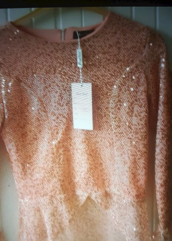 Pembe Örme Midi Elbise, Uzun Kollu, Dar Kesim - Görsel 4