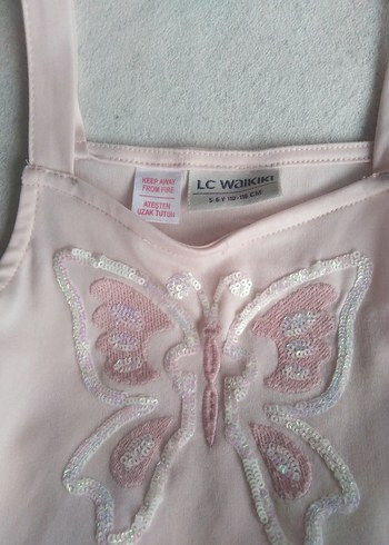 Pembe Kız Çocuk Fırfırlı Elbise - Görsel 4