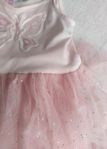 Pembe Kız Çocuk Fırfırlı Elbise - Görsel 3