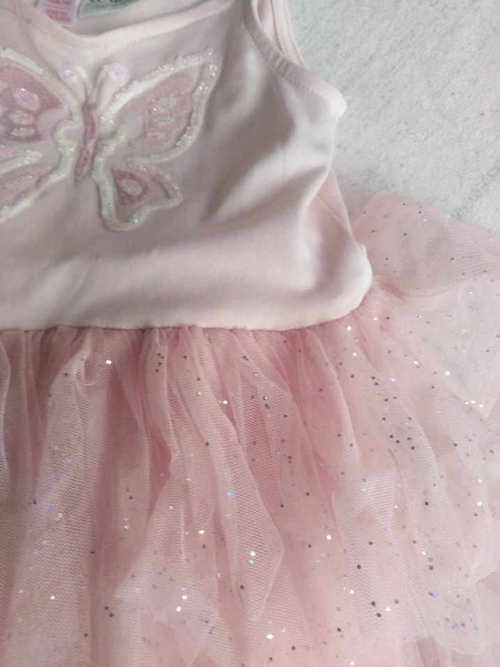 Pembe Kız Çocuk Fırfırlı Elbise - Görsel 3