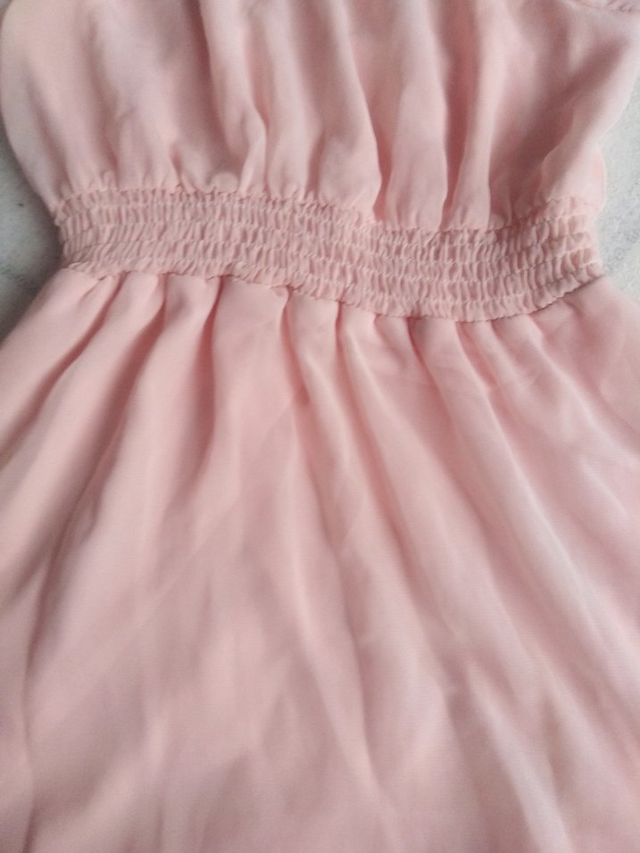 Pembe Kız Çocuk Keten Elbise - Görsel 3