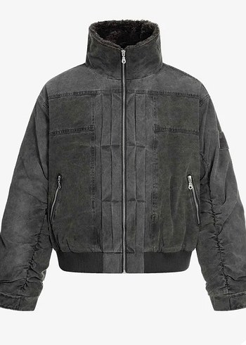 Gri Yumuşak Kürklü Erkek Ceket - Görsel 6