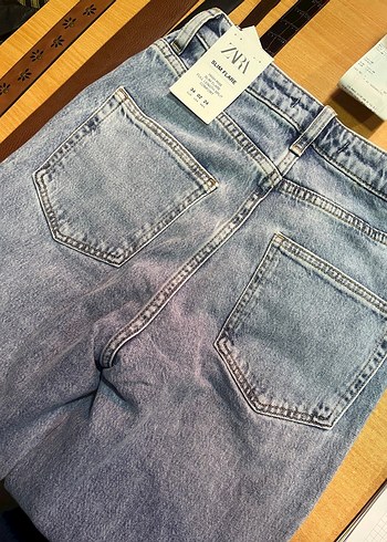 Zara Yırtmaçlı Kadın Kot Pantolon - Görsel 5