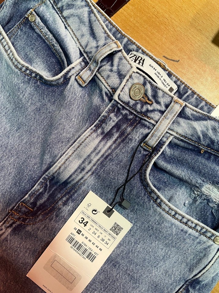 Zara Yırtmaçlı Kadın Kot Pantolon - Görsel 4