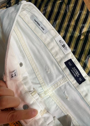 Erkek Beyaz Regular Fit Midi Pantolon - Görsel 4