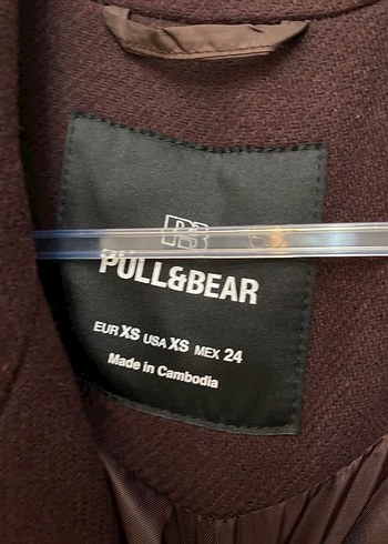 Etiketli Pull&bear Bordo Kaban - Görsel 2