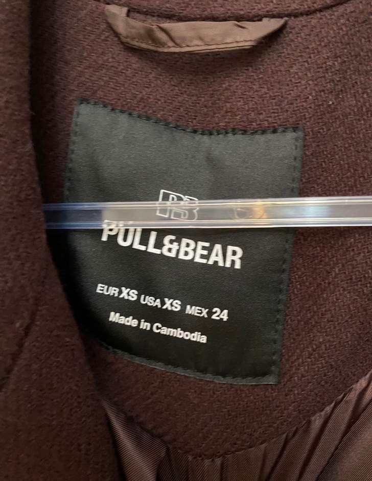 Etiketli Pull&bear Bordo Kaban - Görsel 2