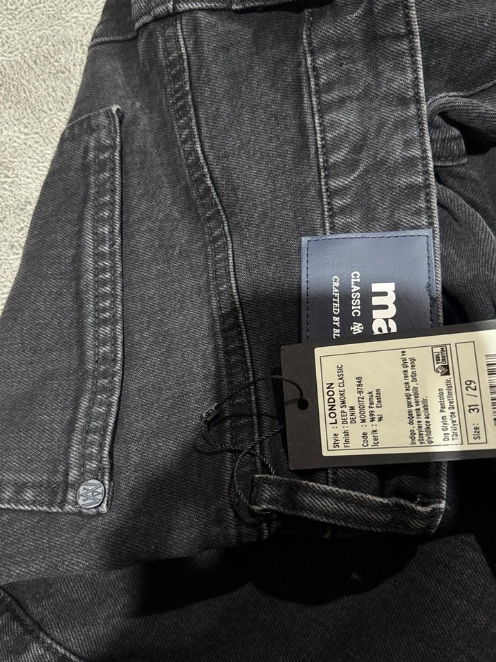 Sıfır ürün siyah kot pantolon MAVİ - Görsel 2