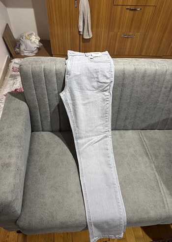 Gri renk erkek kot pantolon - Görsel 2