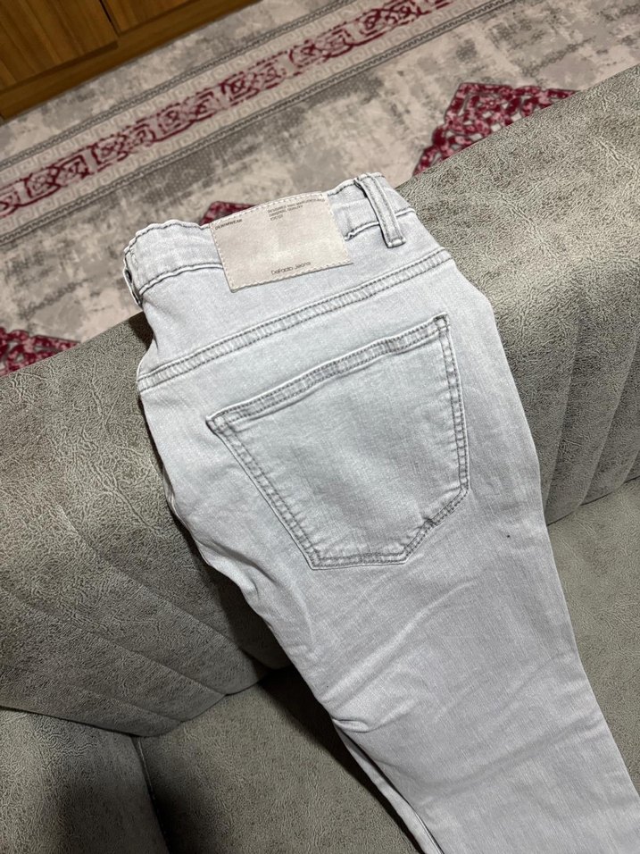 Gri renk erkek kot pantolon - Görsel 3