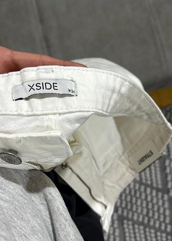 XSIDE Beyaz Midi Kumaş Pantolon - Görsel 2