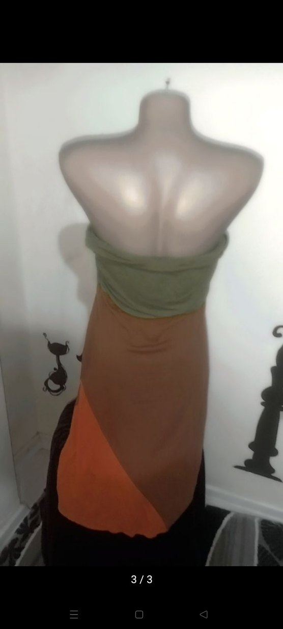 Bohem V Yaka Kolsuz Uzun Elbise-Etek - Görsel 3