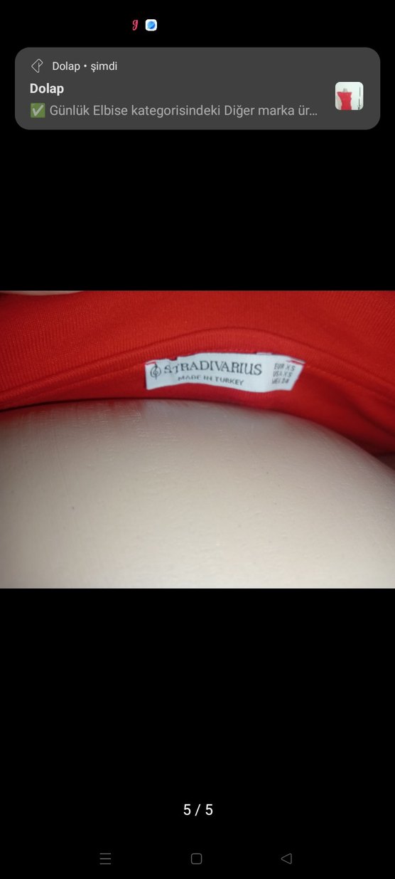 Kırmızı Madonna Yaka Mini Elbise - Görsel 5