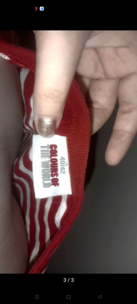 Kırmızı Çizgili V Yaka Kolsuz Bluz - Görsel 3