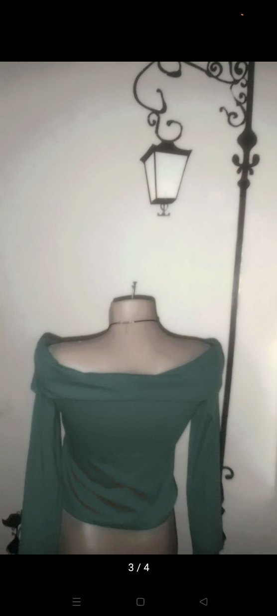 Su Yeşili Madonna Yaka Kısa Kazak - Görsel 3