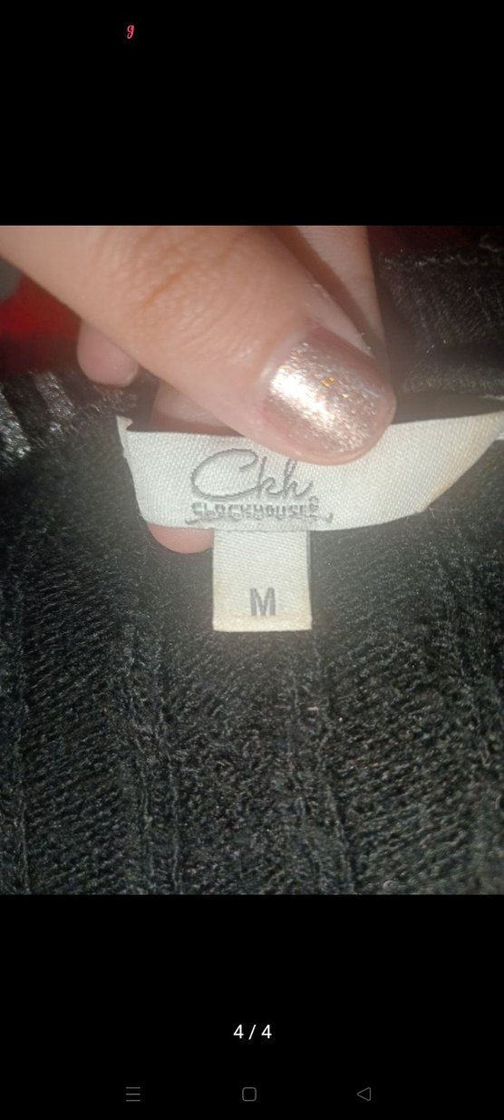 Gri V Yaka Örgü Işıltılı Gümüş Kazak - Görsel 4