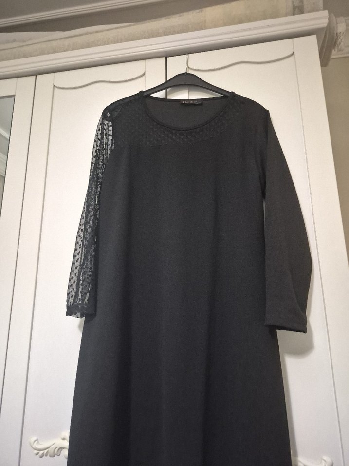 Siyah Kısa Kollu Kadın elbise - Görsel 3