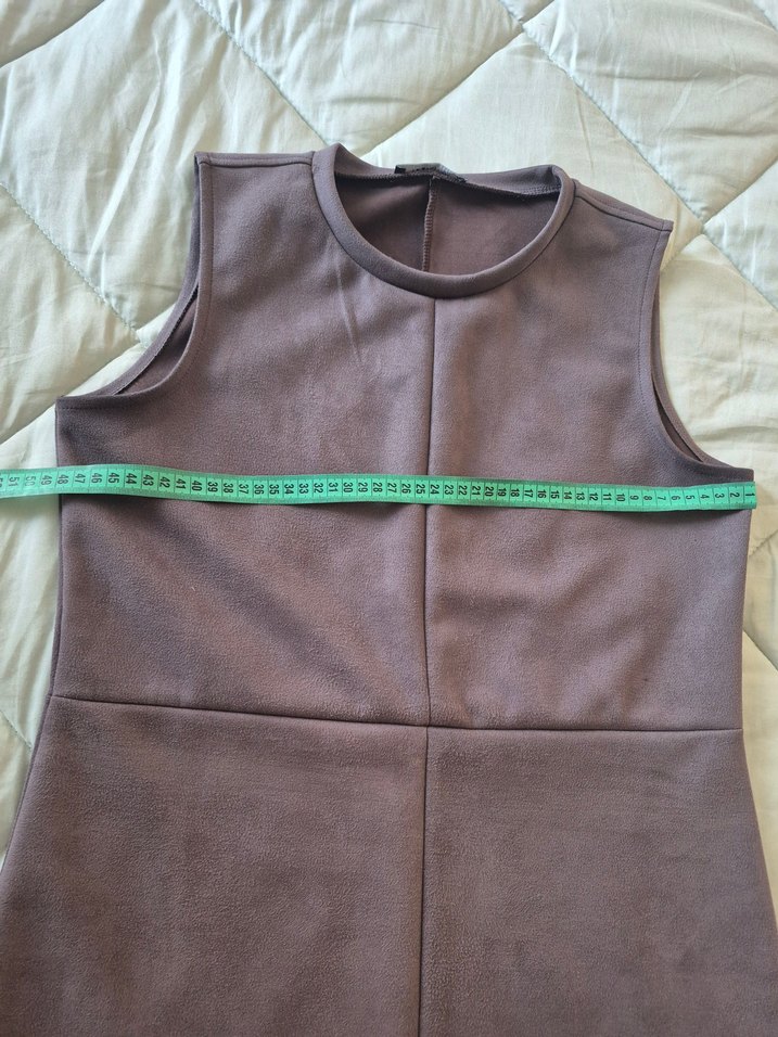 Gri Süet Midi Elbise - Görsel 2