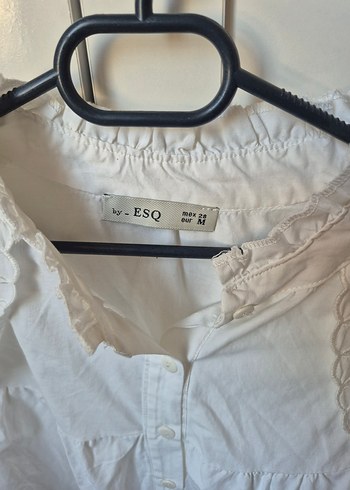 Düğmeli Beyaz Pamuklu Bohem Gömlek - Görsel 3