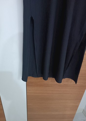 Siyah V Yaka  Uzun Elbise - Görsel 3