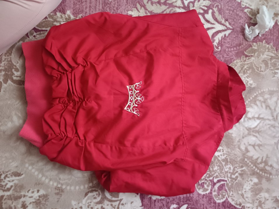 Kız Çocuk Kapüşonlu Kırmızı Düğmeli Ceket - Görsel 3